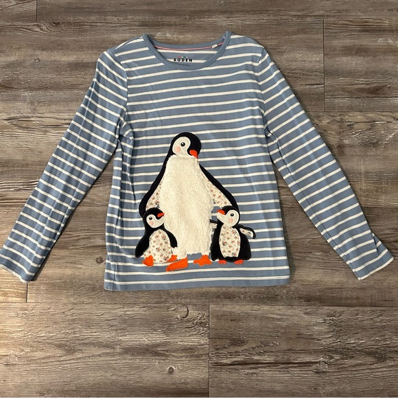 Mini Boden Other - Blue Striped Penguin Kids Shirt